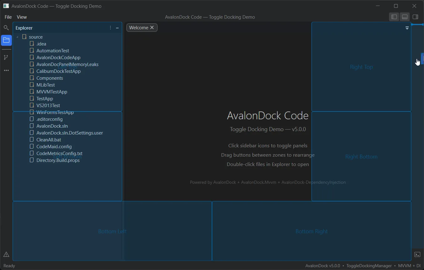 AvalonDock Dark Drag Document