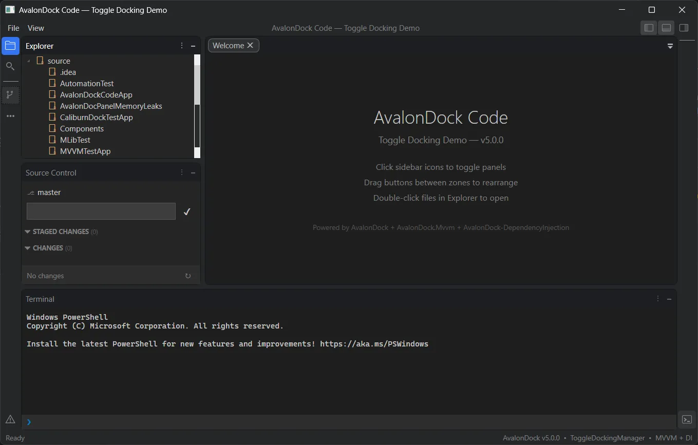 AvalonDock Dark Toolbox