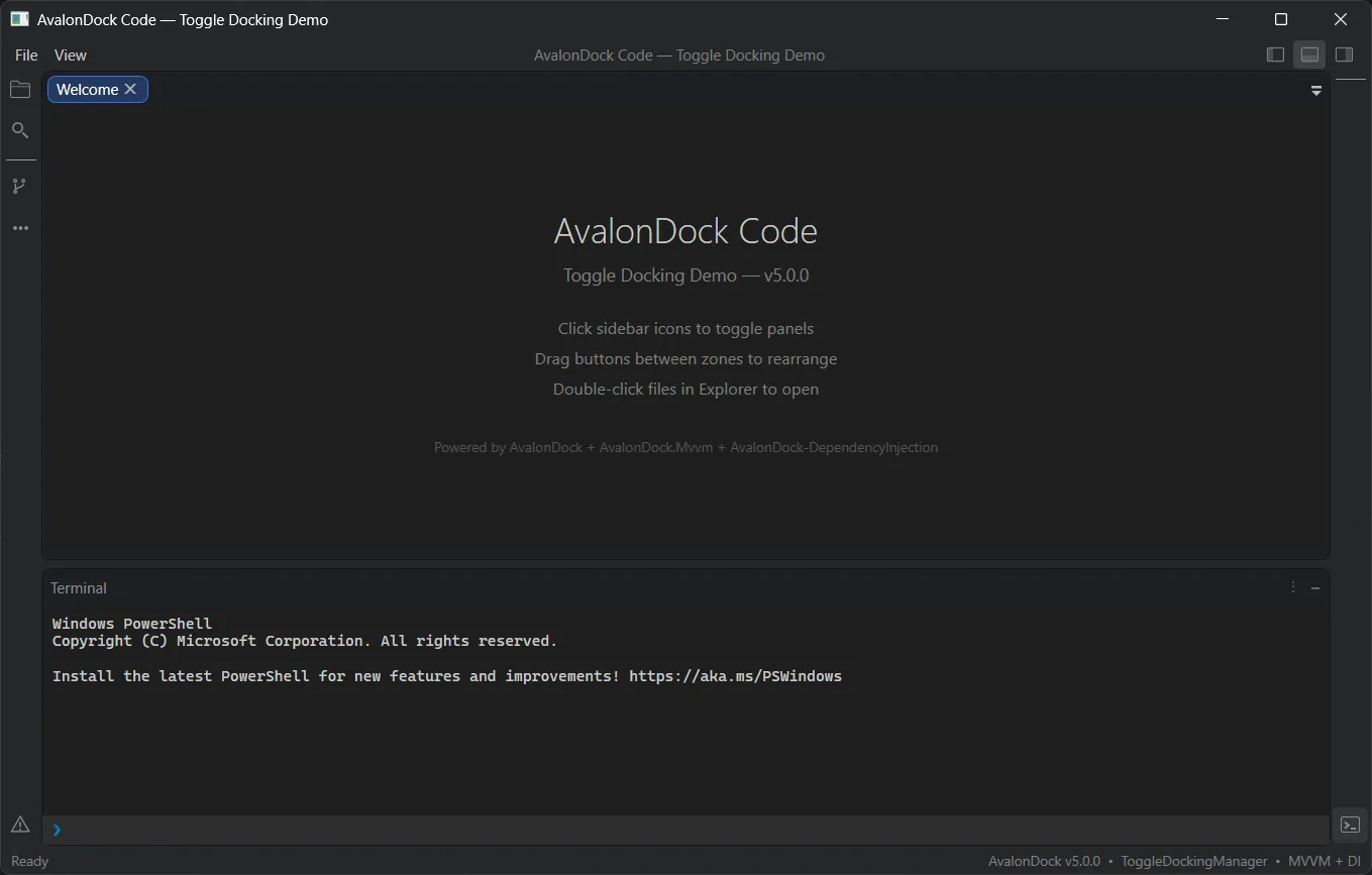 AvalonDock Dark Welcome
